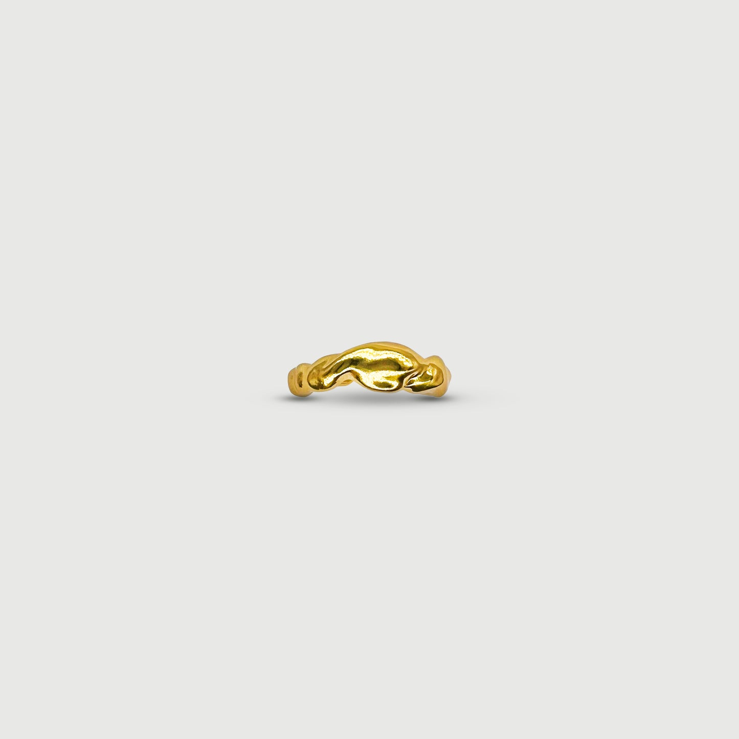 Bague ajustable dorée ondulée