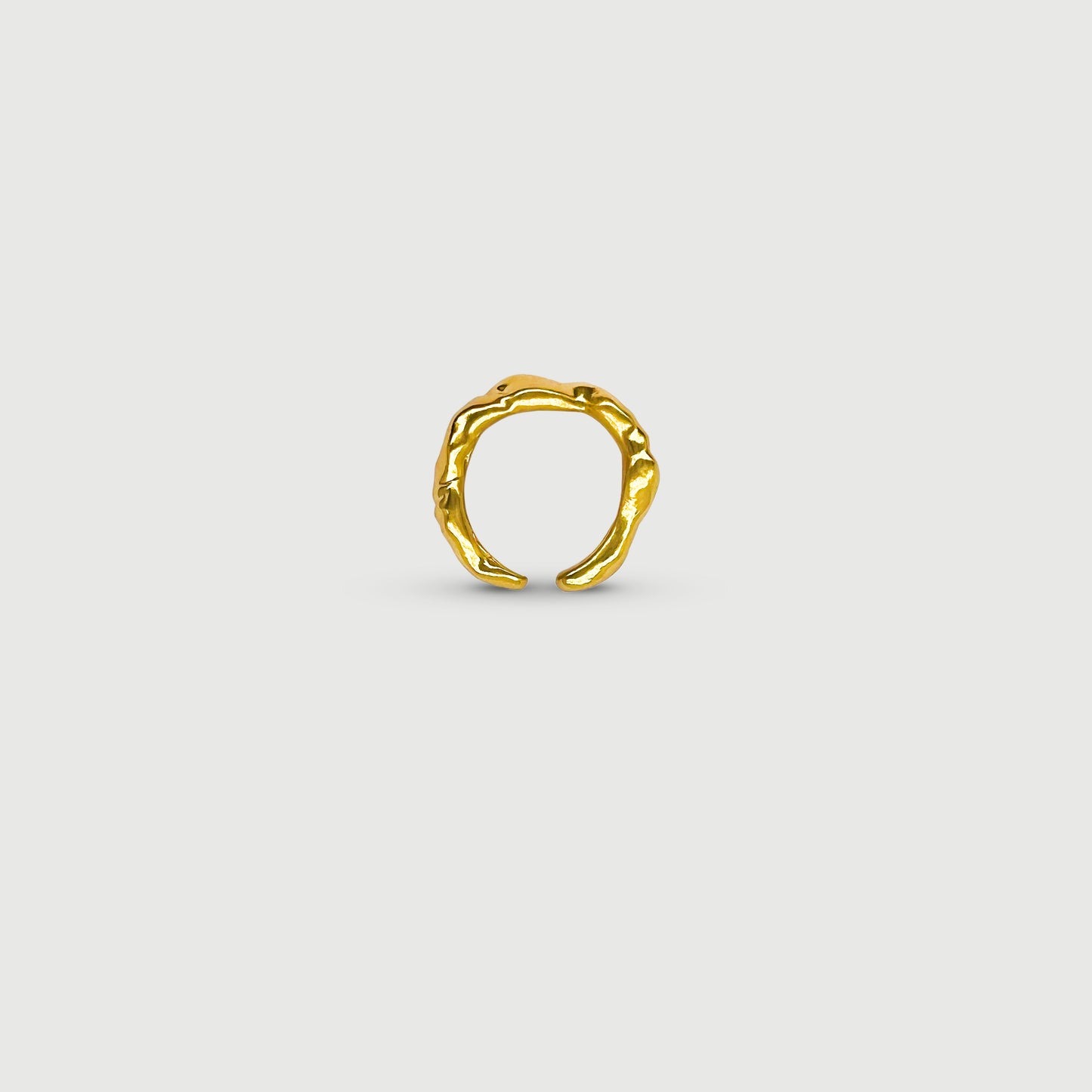 Bague ajustable dorée ondulée