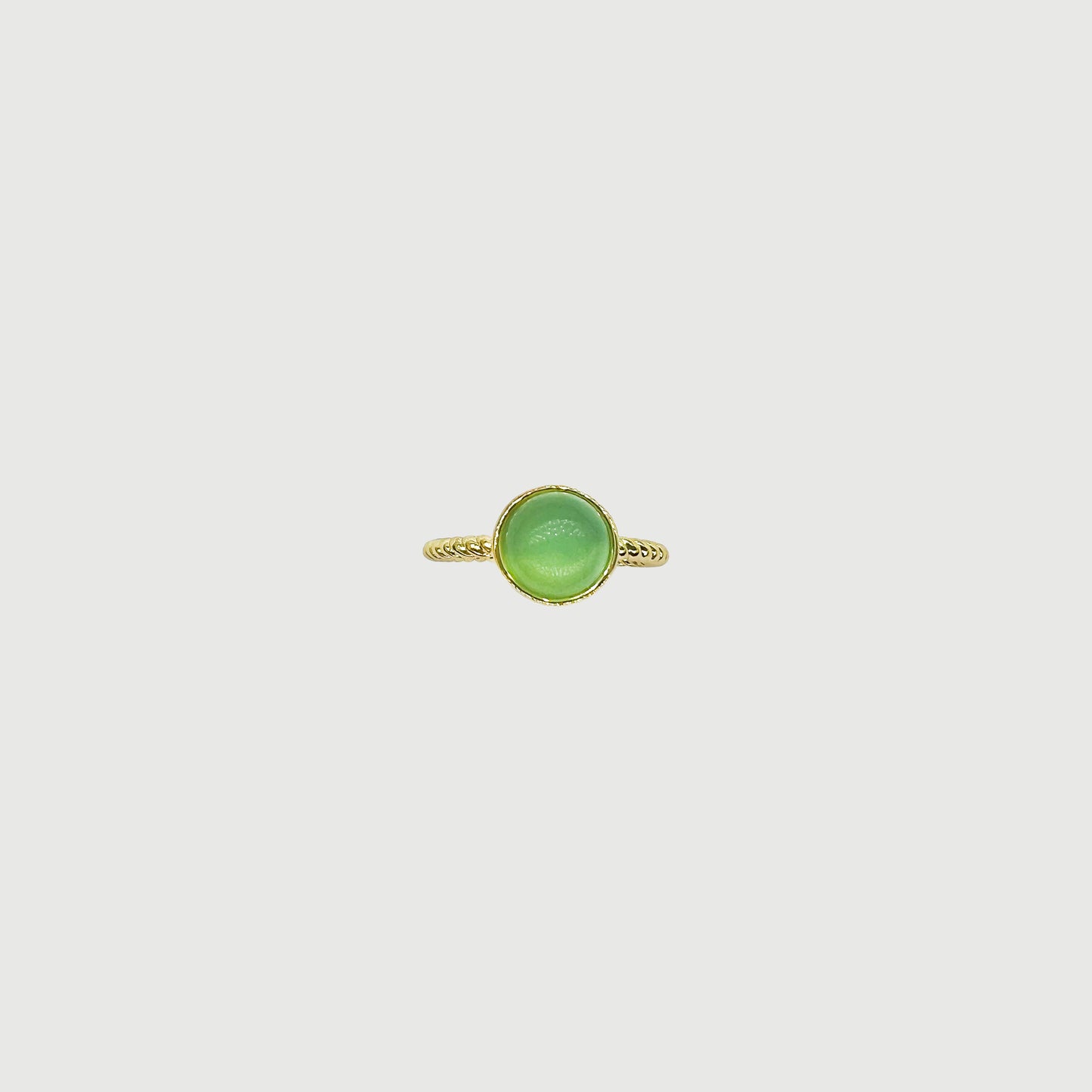 Bague ajustable avec pierre verte