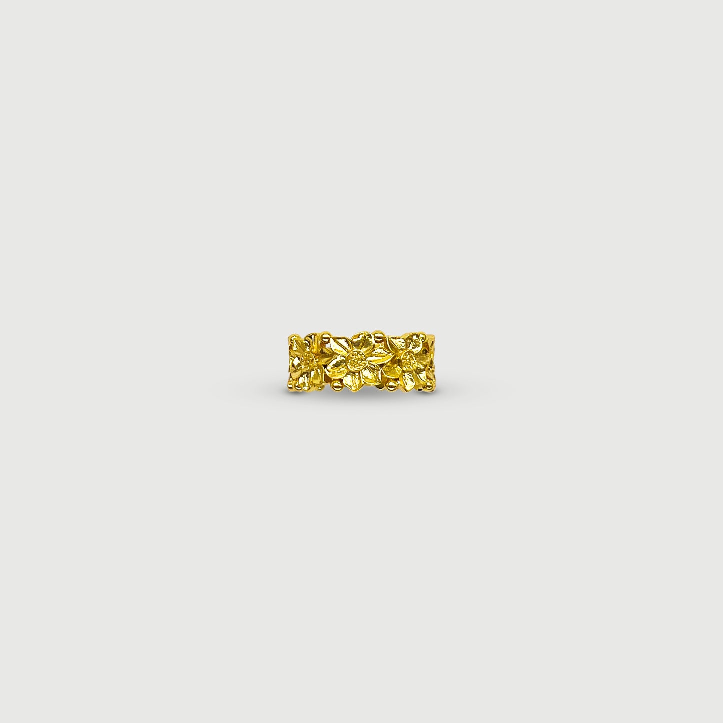 Adjustable golden Lotus flower ring