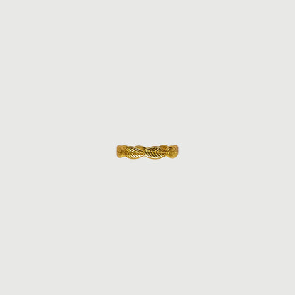 Bague ajustable couronne de laurier dorée, bijoux femme élégants collection Jardin, idée cadeau raffinée