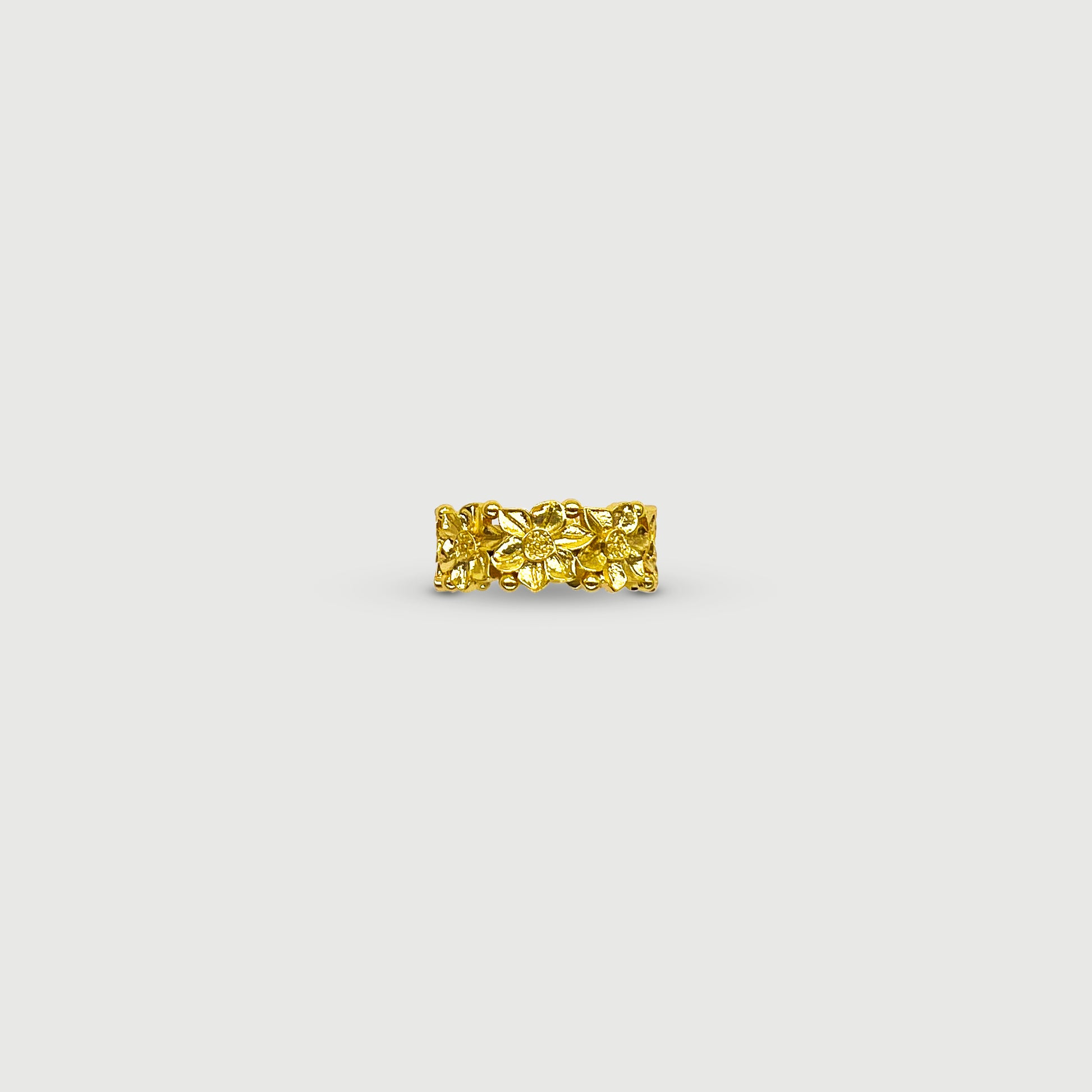 Bague ajustable fleurs Lotus dorées de la collection Jardin, élégant bijoux femme idéal comme cadeau raffiné