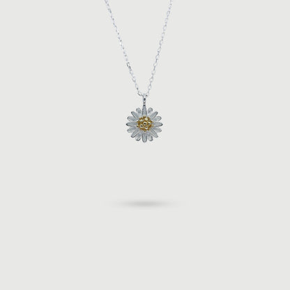 Collier fleur marguerite en argent collection Jardin, élégant bijoux femme idéal comme cadeau raffiné