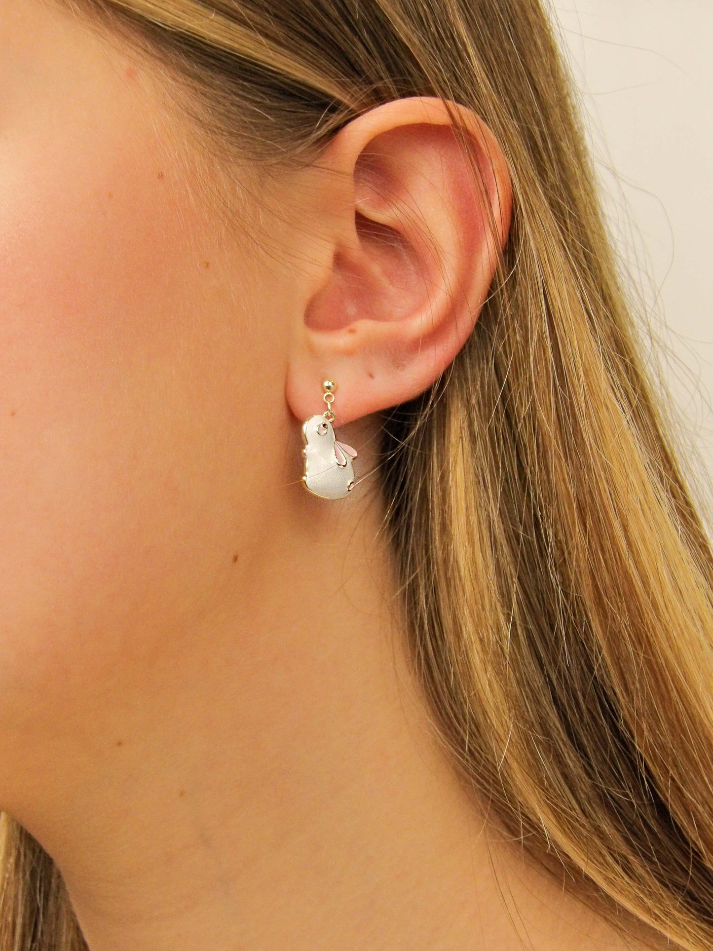Boucles d'oreilles lapin blanc et carotte