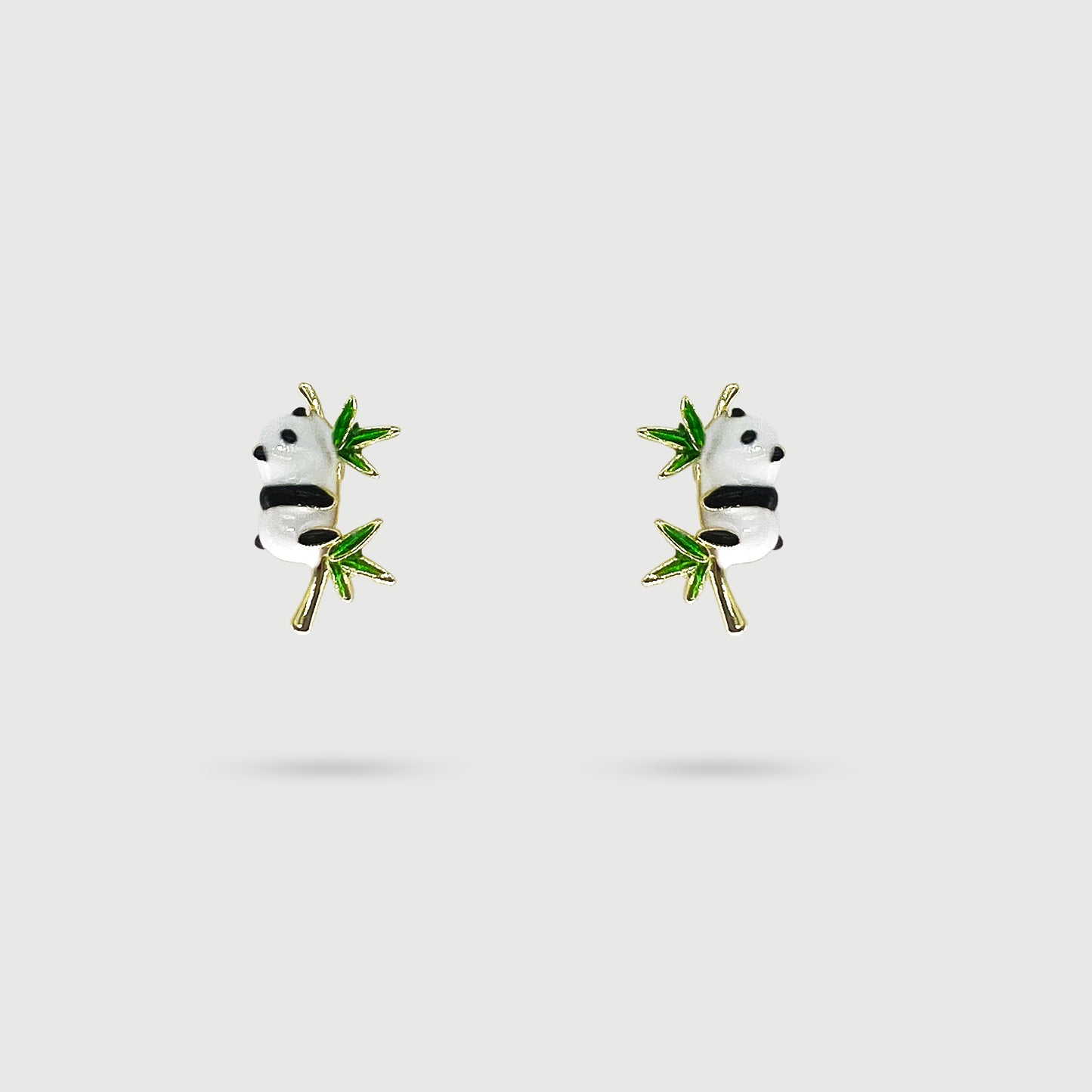 hungry panda with bamboo earrings