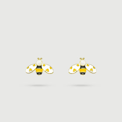 Bee earrings with hearts