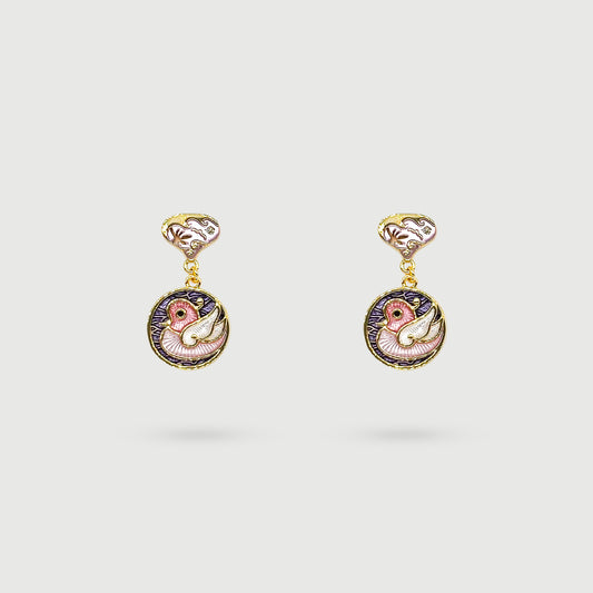 Boucles d'oreilles canard mandarin rose