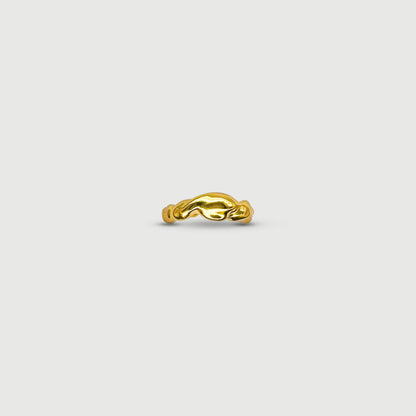Bague ajustable dorée ondulée