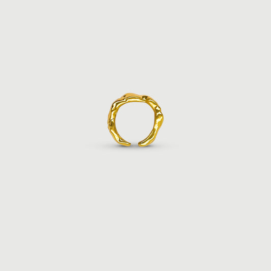 Bague ajustable dorée ondulée