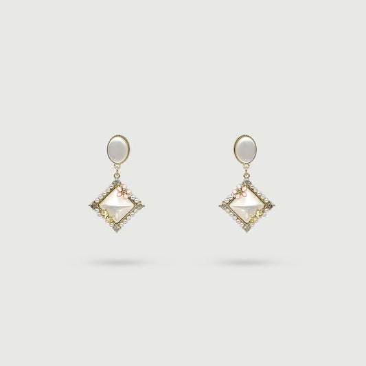 Boucles d'oreilles étoile avec fleur rose