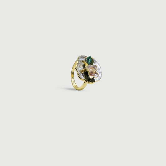 Bague ajustable fleur de Cerisier sur la rivière