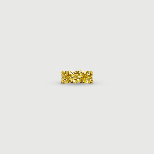 Bague ajustable fleurs Lotus dorées
