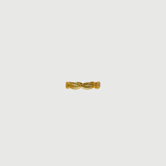 Bague ajustable couronne de laurier dorée