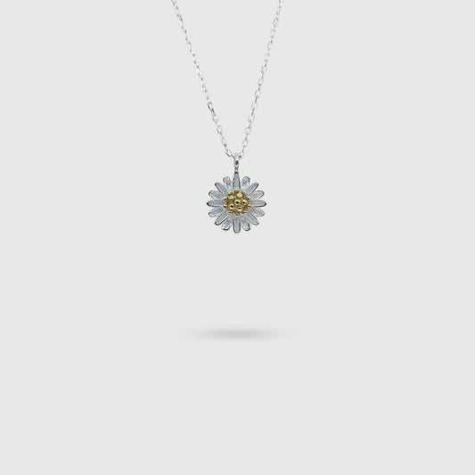 Collier fleur marguerite en argent