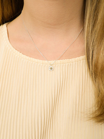 Collier fleur marguerite en argent